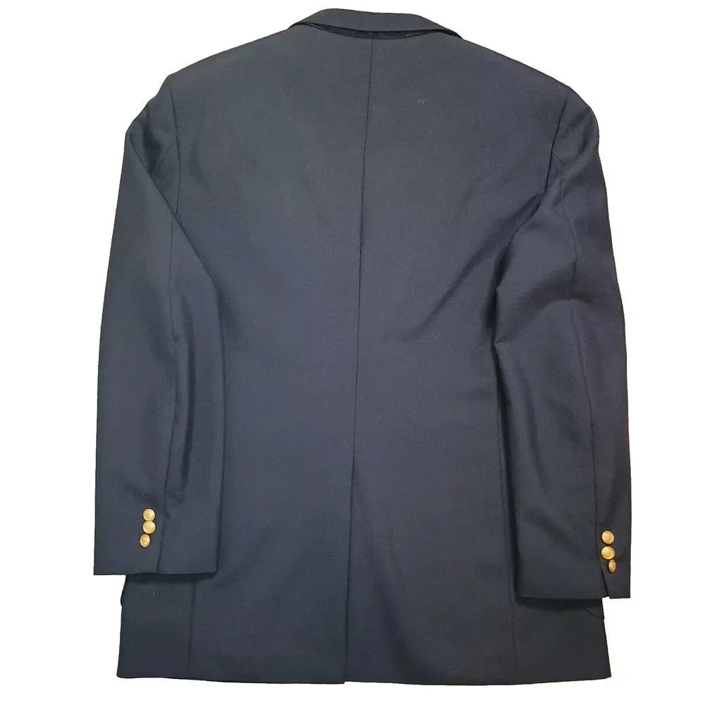 Arnold Palmer Mens Blazer 44L 2 Button Blue Blazer Sport Coat Jacket Gold Button - Picture 3 of 14